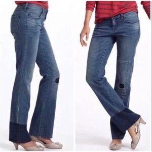 Holding Horses Anthropologie Whoa Nelly Patchwork Straight Leg Jeans Blue W29
